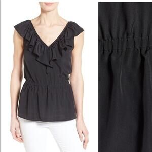 Michael Michael Kors black ruffled peplum top M